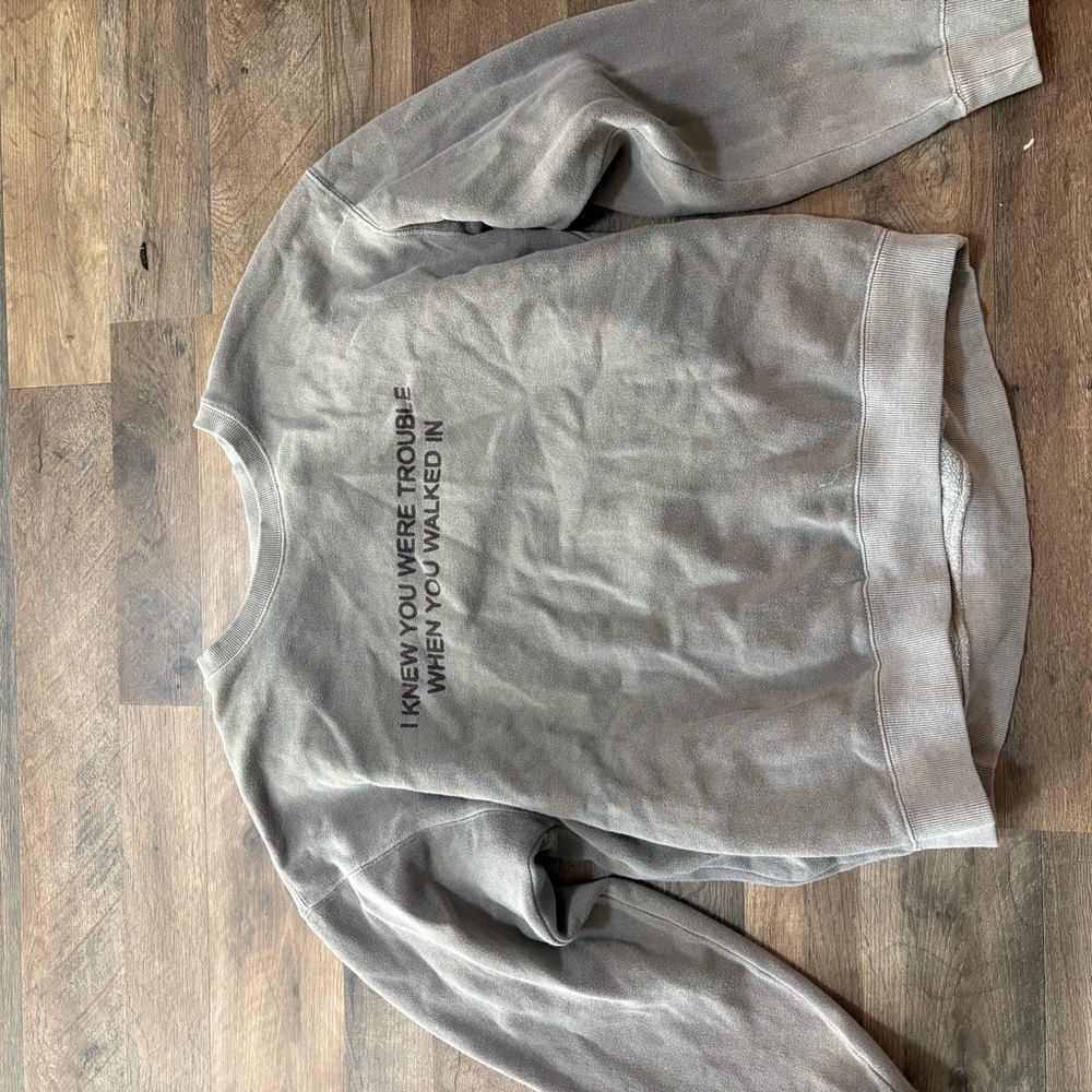 Taylor Swift Gray Crewneck Sweater Soft Knit Casual